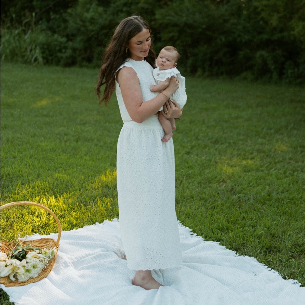 White Eyelet skirt + top